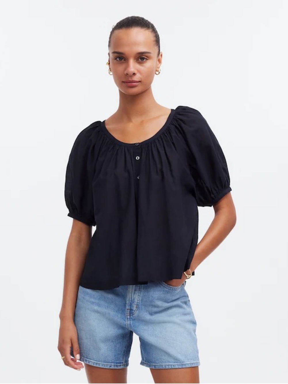 Madewell Puff-Sleeve A-Line Top